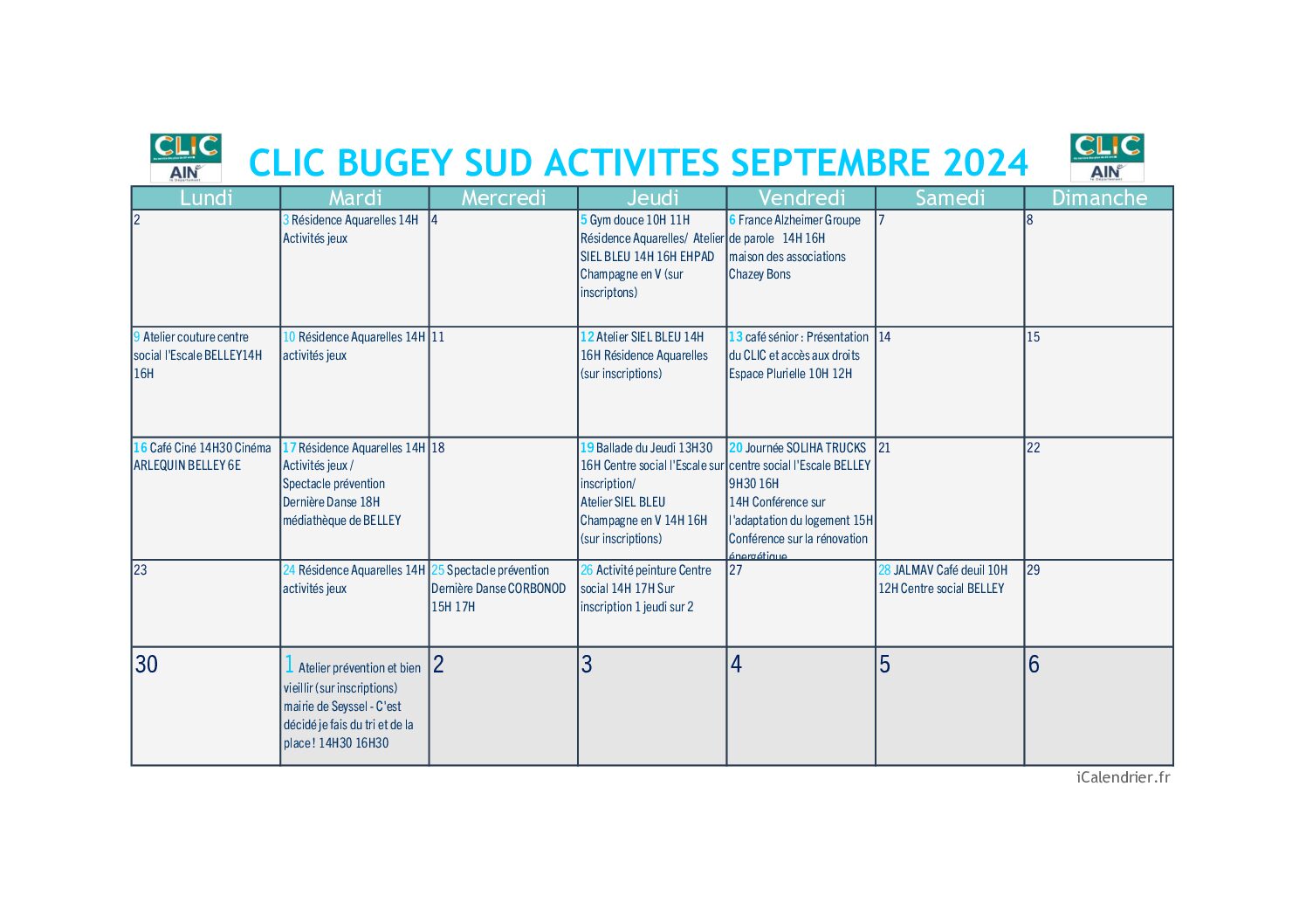 ACTIVITES DU CLIC