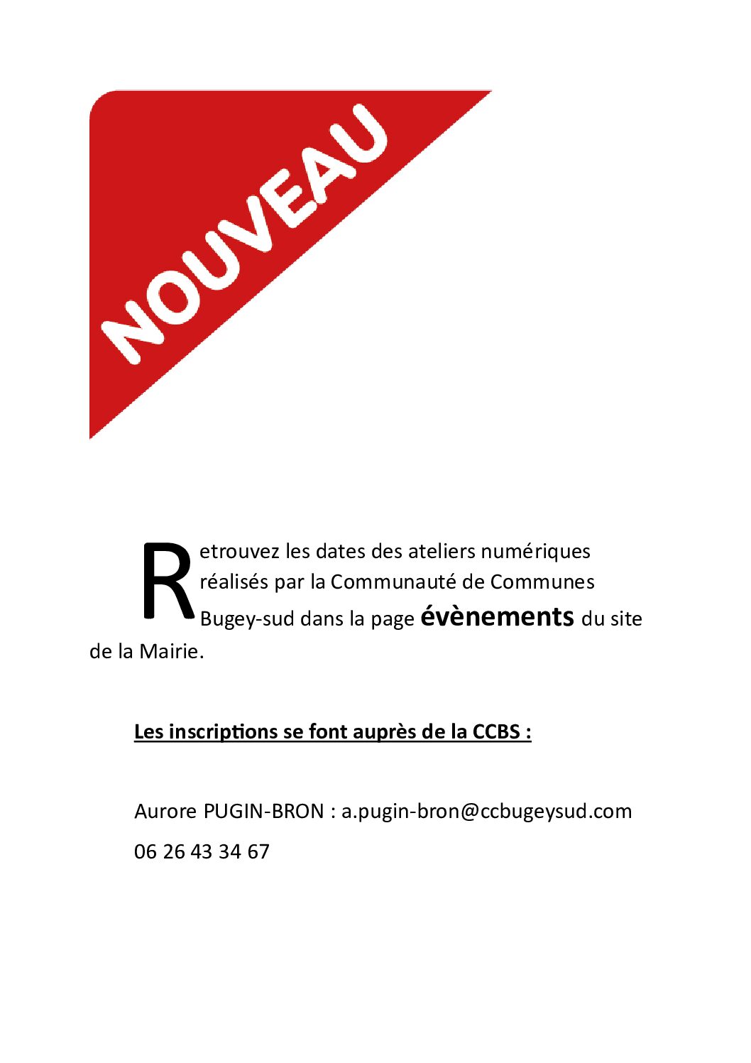 Reprise des ateliers numériques